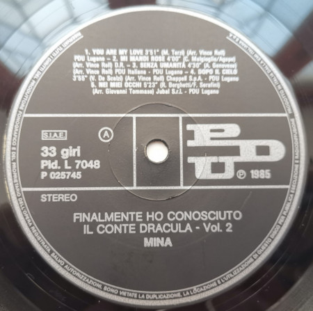 Mina – албум Finalmente Ho Conosciuto Il Conte Dracula... - Img 3