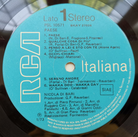 Nicola Di Bari – албум Paese - Img 3
