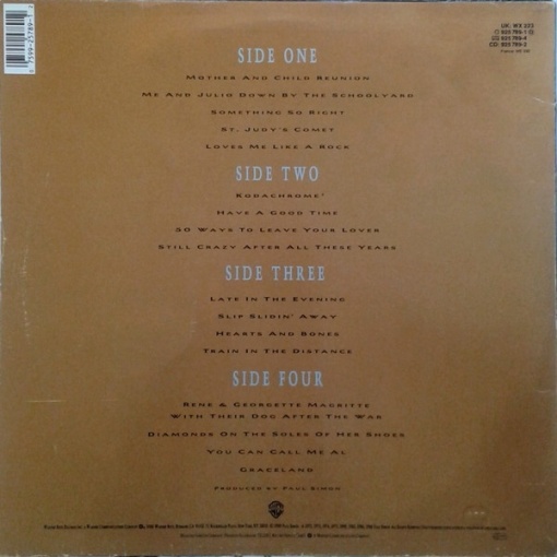 Paul Simon – албум Negotiations And Love Songs (1971-1986) - Img 2