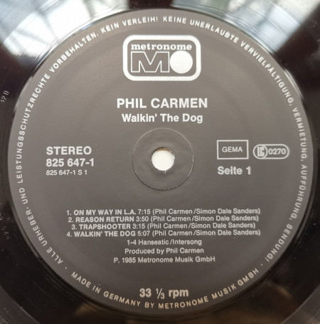 Phil Carmen – албум Walkin' The Dog - Img 3