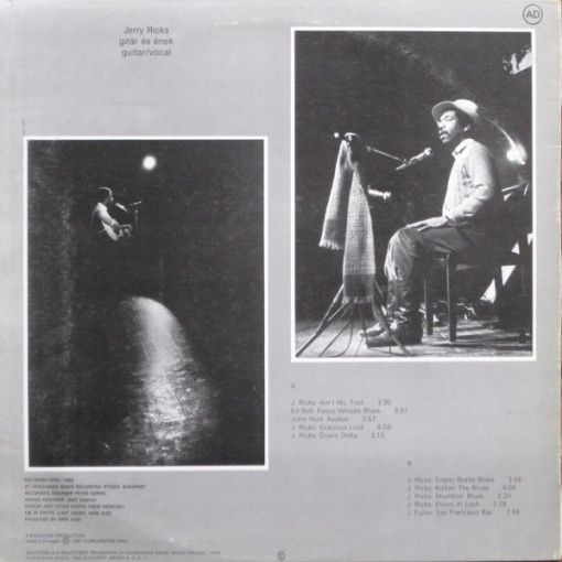 Philadelphia Jerry Ricks – албум Empty Bottle Blues - Img 2