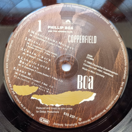 Phillip Boa And The Voodoo Club ‎– албум Copperfield - Img 2