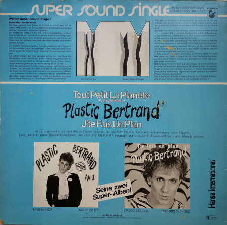 Plastic Bertrand – сингъл Tout Petit La Planète - Img 2