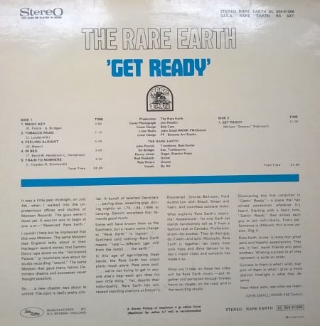 Rare Earth ‎– албум Get Ready - Img 3