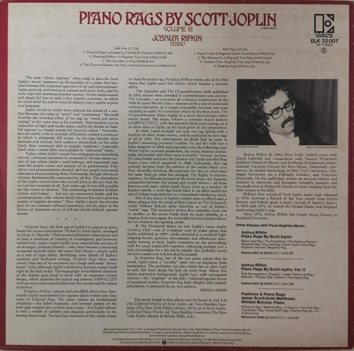 Scott Joplin – албум Piano Rags - Volume III - Img 2