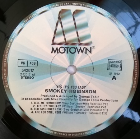 Smokey Robinson ‎– албум Yes It's You Lady - Img 3