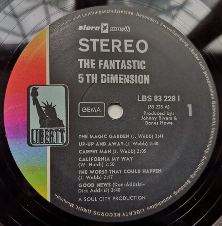 The 5th Dimension – албум The Fantastic 5th Dimension - Img 3