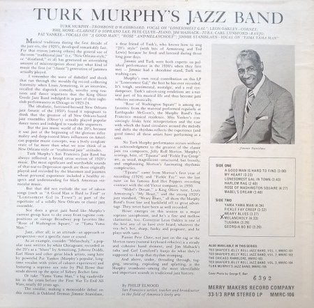 Turk Murphy&#039;s San Francisco Jazz Band ‎– албум Turk Murphy&#039;s San Francisco Jazz Band - Img 2