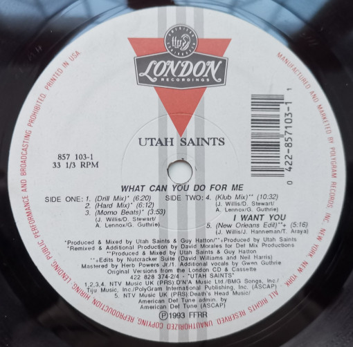 Utah Saints – сингъл What Can You Do For Me - Img 2