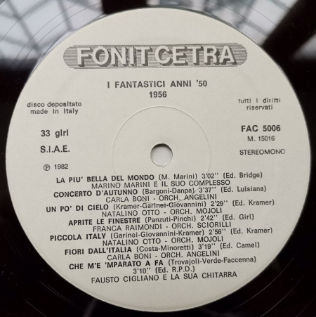 Various – албум I Fantastici Anni Cinquanta - 1956 - Img 3