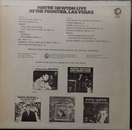 Wayne Newton – албум Live At The Frontier, Las Vegas - Img 3