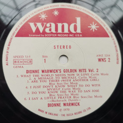 Dionne Warwick – албум Dionne Warwick's Golden Hits Volume 2 - Img 3