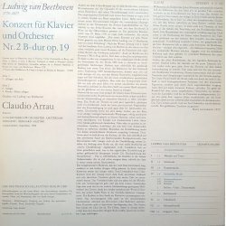Ludwig van Beethoven, Claudio Arrau, Concertgebouw-Orchester Amsterdam, Bernard Haitink ‎– албум Klavierkonzert / Konzert Für Klavier Und Orchester Nr. 2 B-dur Op. 19 - Img 3