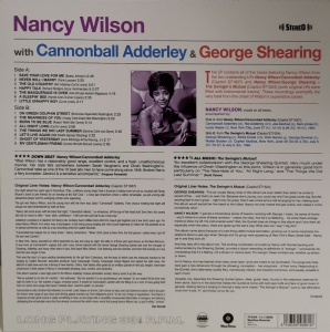 Nancy Wilson, Cannonball Adderley, George Shearing – албум Nancy Wilson With Cannonball Adderley & George Shearing - Img 2