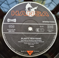Plastic Bertrand – сингъл Tout Petit La Planète - Img 3