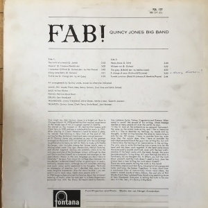 Quincy Jones Big Band –албум Fab! - Img 2
