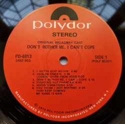 Various ‎– албум Don't Bother Me, I Can't Cope (Original Broadway Cast) - Img 3