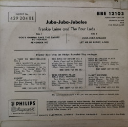 Frankie Laine And The Four Lads ‎– сингъл Juba-Juba-Jubalee - Img 2