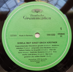 Gisela May Singt Erich Kästner – албум Gisela May Singt Erich Kästner - Img 2