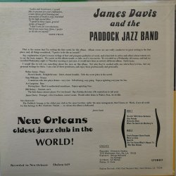 James Davis And The Paddock Jazz Band ‎– албум Burnin' New Orleans Dixieland - Img 2