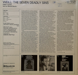 Kurt Weill, Elise Ross, Simon Rattle – албум The Seven Deadly Sins - Img 2