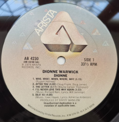 Dionne Warwick – албум Dionne - Img 3