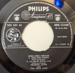 Frankie Laine And The Four Lads ‎– сингъл Juba-Juba-Jubalee - Img 3