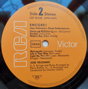 José Feliciano – албум Encore! José Feliciano's Finest Performances - Img 3