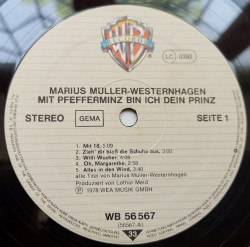 Marius Müller-Westernhagen ‎– албум Mit Pfefferminz Bin Ich Dein Prinz - Img 3