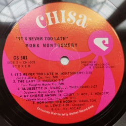 Monk Montgomery – албум It's Never Too Late - Img 3