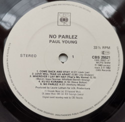 Paul Young –албум No Parlez - Img 3