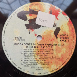 Rhoda Scott – албум A L'Orgue Hammond Vol.2 - Img 3