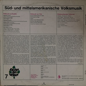 Various – албум Süd- Und Mittelamerikanische Volksmusik - Img 2