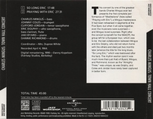 Charles Mingus – албум Town Hall Concert (CD) - Img 2