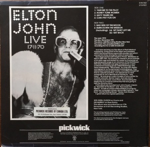 Elton John – албум Elton John Live 17-11-70 - Img 2