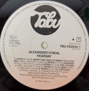 Alexander O'Neal – албум Hearsay - Img 2
