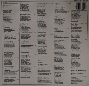 Fritz Wunderlich, Hubert Giesen – албум Schumann: Dichterliebe - Beethoven und Schubert - Img 2