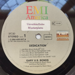 Gary U.S. Bonds – албум Dedication - Img 3