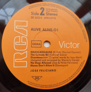 José Feliciano – албум Alive Alive-o! Live At London Palladium - Img 3