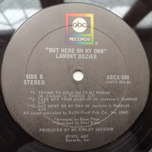 Lamont Dozier – албум Out Here On My Own - Img 3