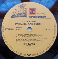 Ry Cooder – албум Paradise And Lunch - Img 3