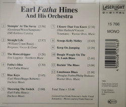 Earl Hines Orchestra ‎– албум Earl Hines Orchestra (CD) - Img 2