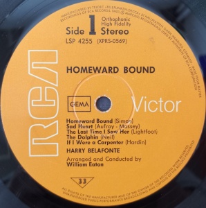 Harry Belafonte – албум Homeward Bound - Img 2
