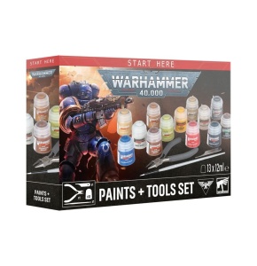 WARHAMMER 40000: PAINTS + TOOLS SET