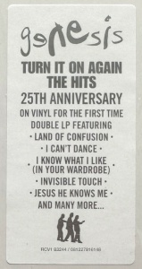Genesis – албум Turn It On Again - The Hits - Img 2