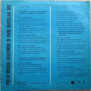 Various – албум Prix De Musique Folklorique De Radio Bratislava 1970 - Img 2