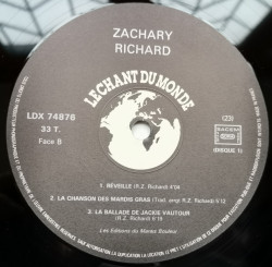 Zachary Richard – албум Zachary Richard - Img 3