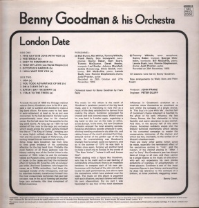 Benny Goodman & His Orchestra – албум London Date - Img 2