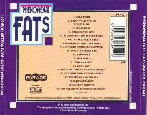Fats Waller – албум Phenomenal Fats (CD) - Img 2