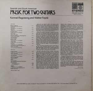 Konrad Ragossnig And Walter Feybli – Spanish And South American Music For Two Guitars - Img 2